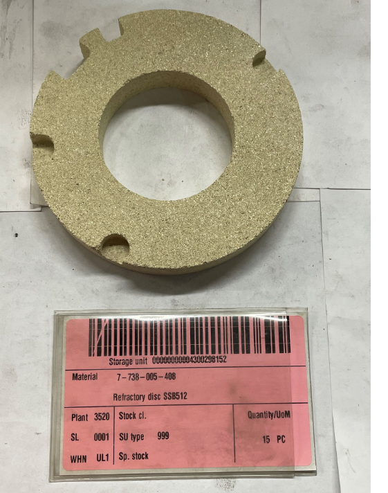 Refractory disc SSB512