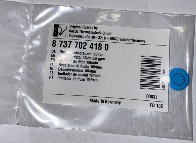 Flow regulator 10l/m 2.6 gpm