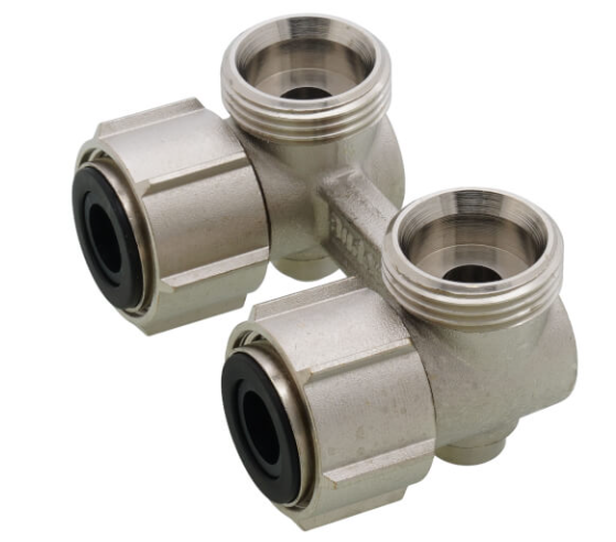Buderus Angle Valve w/isolation valves for panel radiators