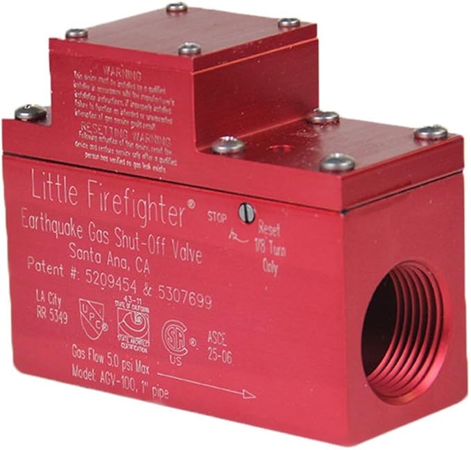 1" NPT Firefighter Seismic Valve Horizontal  5 PSI
