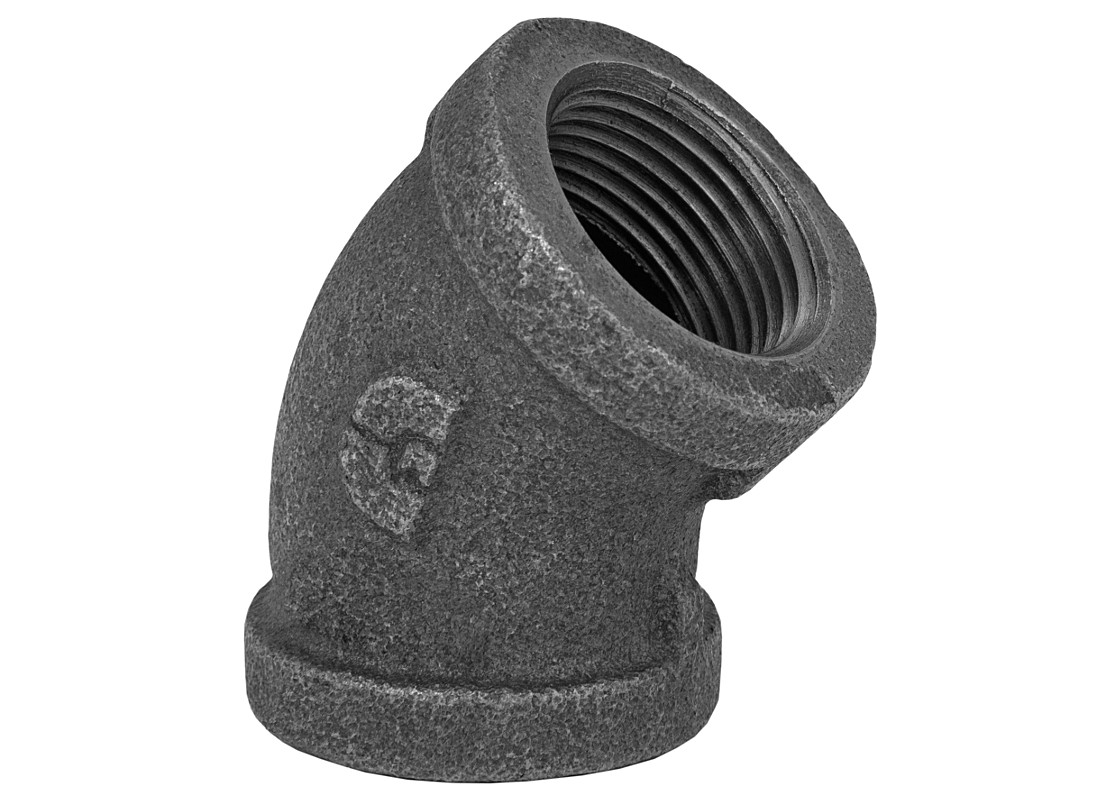3/8" 45 Degree Elbow Malleable