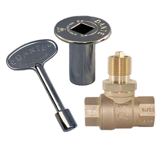 Dante Valve Kit comes with 3" Key (Straight or Angle)