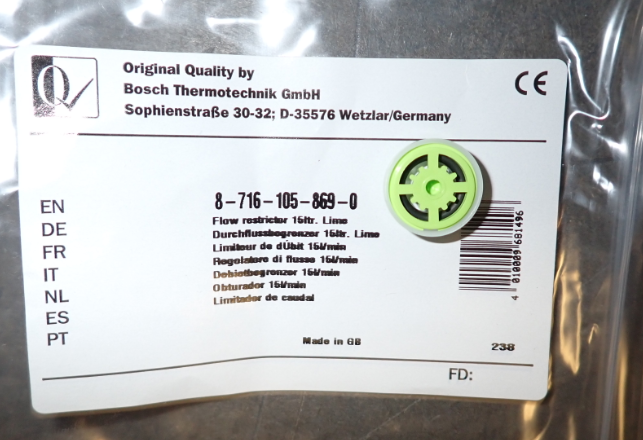 Flow restrictor 15ltr. Lime