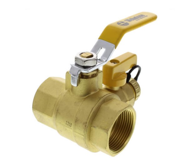 Webstone 1-1/4" Pro-Pal Full Port Forged Brass Ball Valve w/ Hi-Flow Hose Drain & Reversible Handle