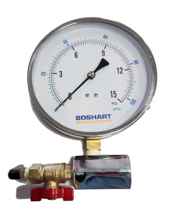 2-1/2" Test Gauge 0 - 15" WC Assembly