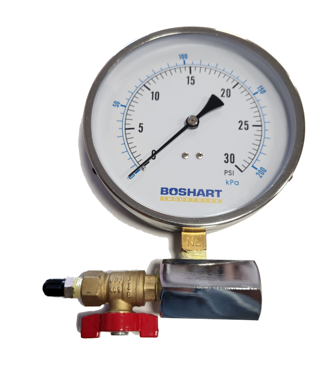 2-1/2" Test Gauge 0 - 30" WC Assembly