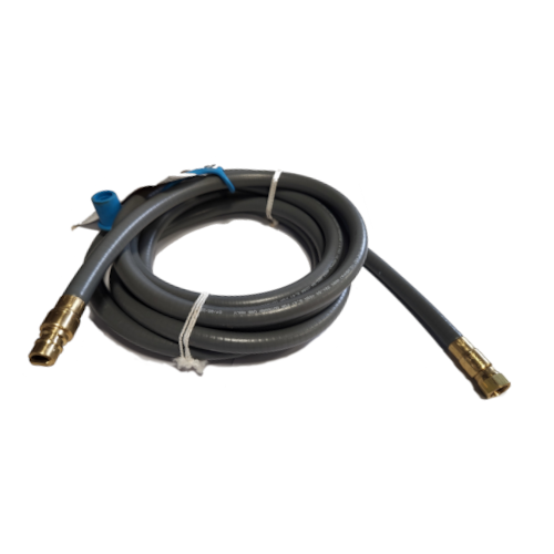 3/8" x 10' Flexible Gas Hose (Black/Grey) w/QD Plug