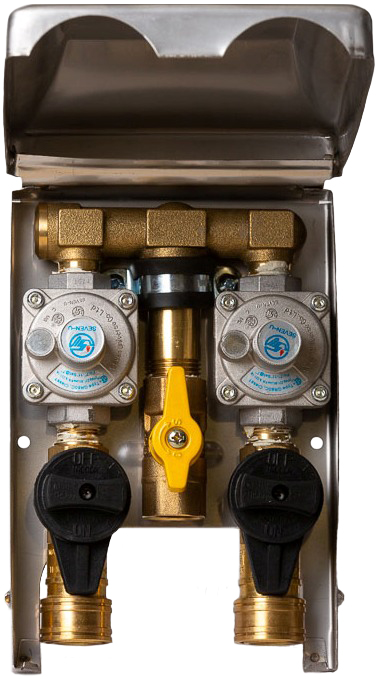 GO1012#DBLSSL90 2# Double Stainless Steel Gas Plug™ (Bottom Inlet)