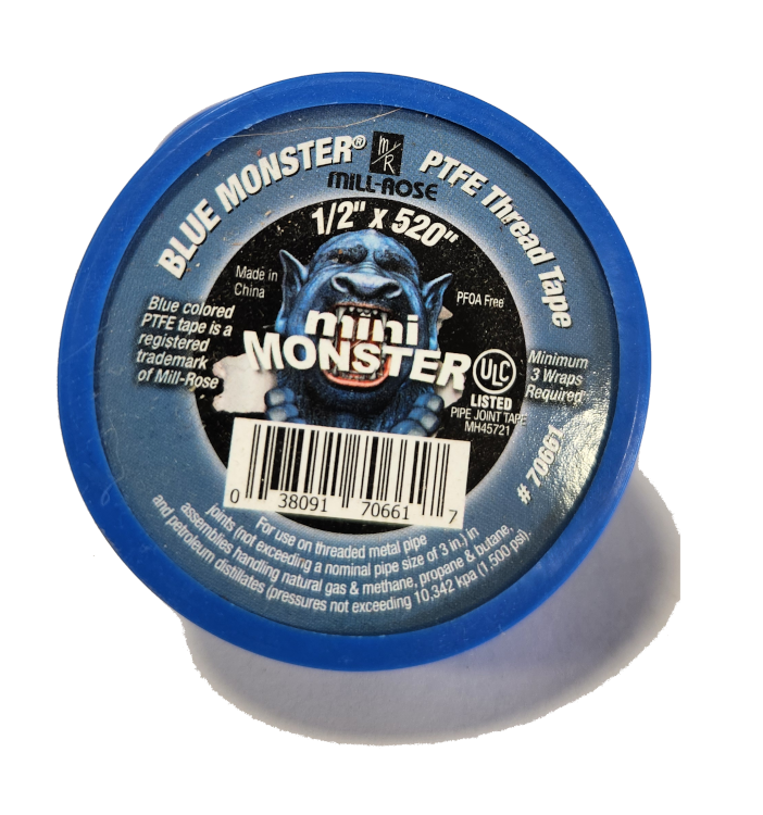 Blue Monster 1/2" x 520" PTFE Thread Tape