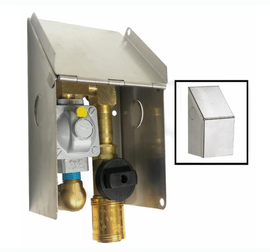 Gas-Flo NG-Outlet-2LB Single Outlet 3/8" Slope Top SS Open Back